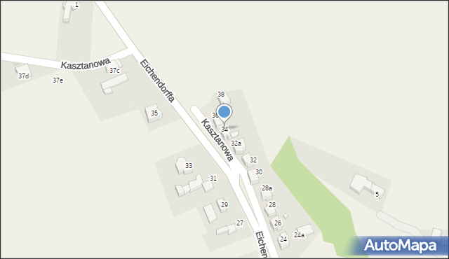 Łubowice, Eichendorffa, 34, mapa Łubowice