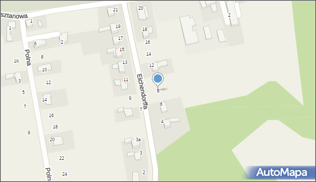 Łubowice, Eichendorffa, 8, mapa Łubowice