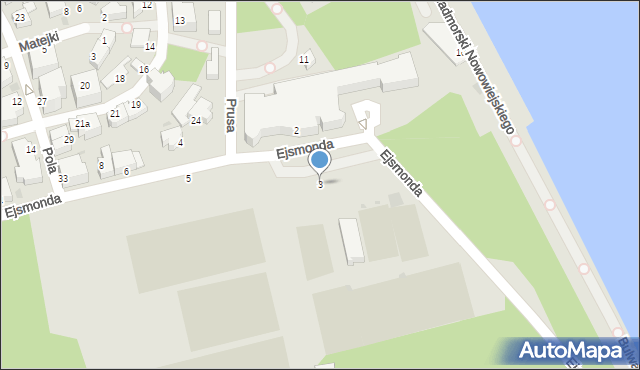 Gdynia, Ejsmonda Juliana, 3, mapa Gdyni