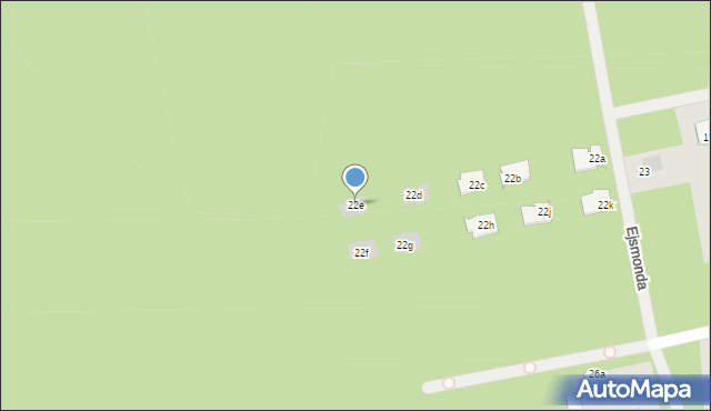 Józefów, Ejsmonda Juliana, 22e, mapa Józefów