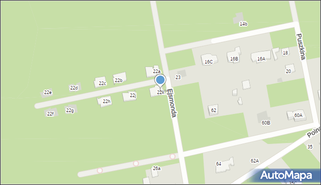 Józefów, Ejsmonda Juliana, 22k, mapa Józefów