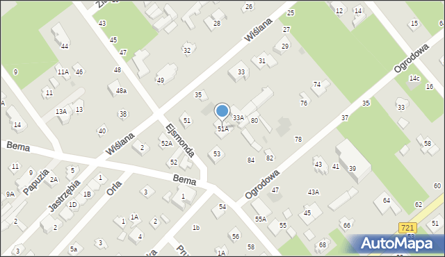 Józefów, Ejsmonda Juliana, 51A, mapa Józefów