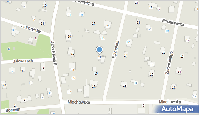 Podkowa Leśna, Ejsmonda Juliana, 13, mapa Podkowa Leśna