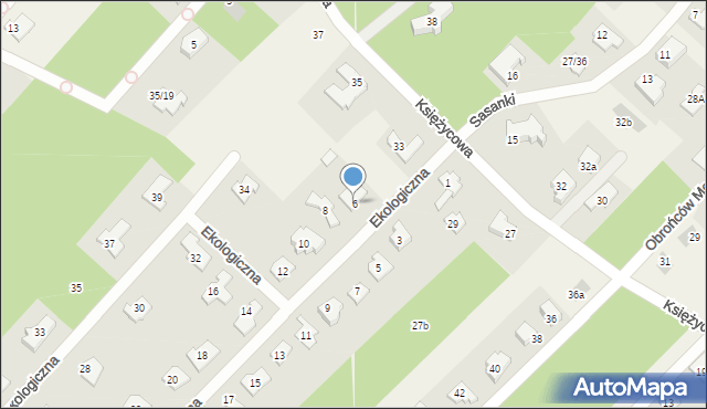 Chotomów, Ekologiczna, 6, mapa Chotomów