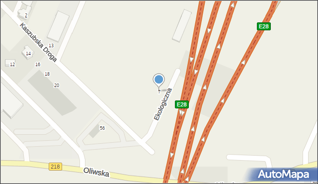 Chwaszczyno, Ekologiczna, 7, mapa Chwaszczyno