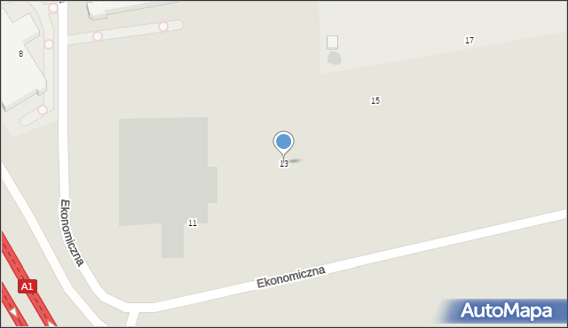 Częstochowa, Ekonomiczna, 13, mapa Częstochowy