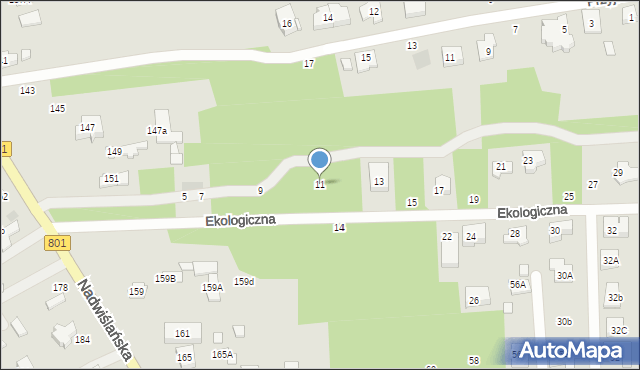 Józefów, Ekologiczna, 11, mapa Józefów