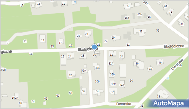 Józefów, Ekologiczna, 30, mapa Józefów