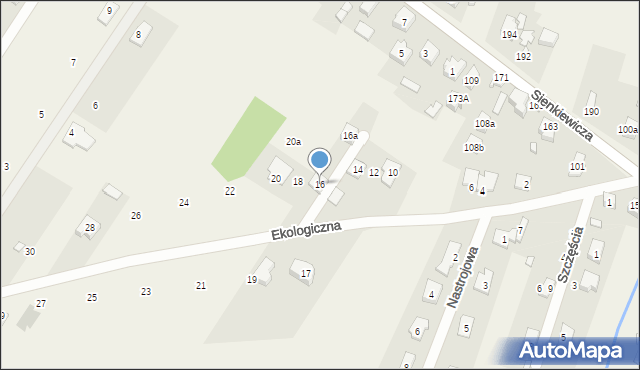 Sieraków, Ekologiczna, 16, mapa Sieraków