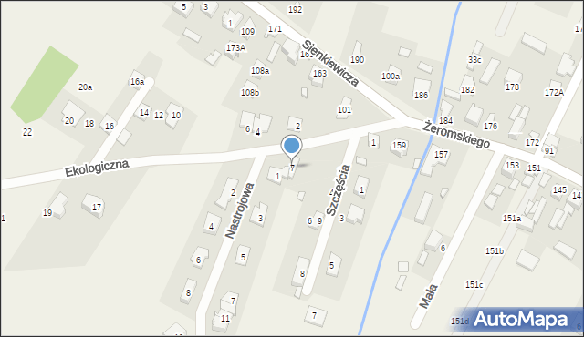 Słupno, Ekologiczna, 7, mapa Słupno