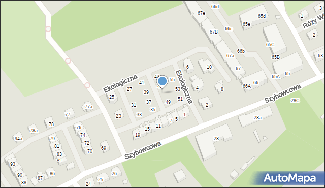 Szczecin, Ekologiczna, 47, mapa Szczecina
