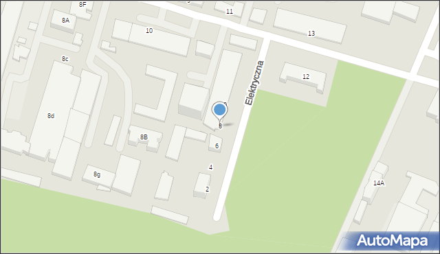 Augustów, Elektryczna, 8, mapa Augustów