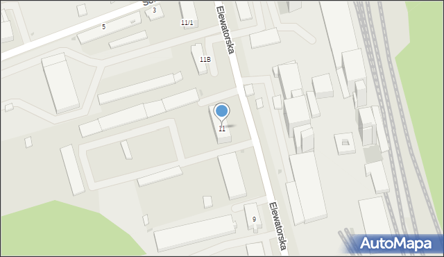 Białystok, Elewatorska, 11, mapa Białegostoku