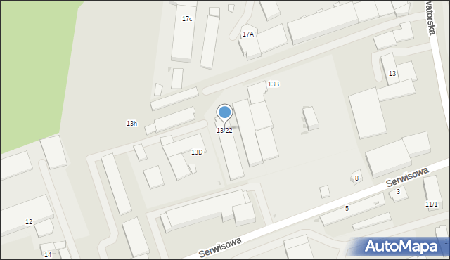 Białystok, Elewatorska, 13/22, mapa Białegostoku