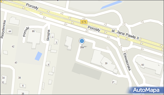 Białystok, Elewatorska, 39a, mapa Białegostoku