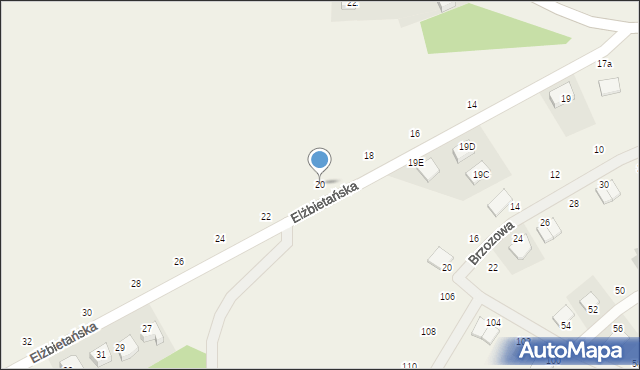 Borkowo, Elżbietańska, 20, mapa Borkowo