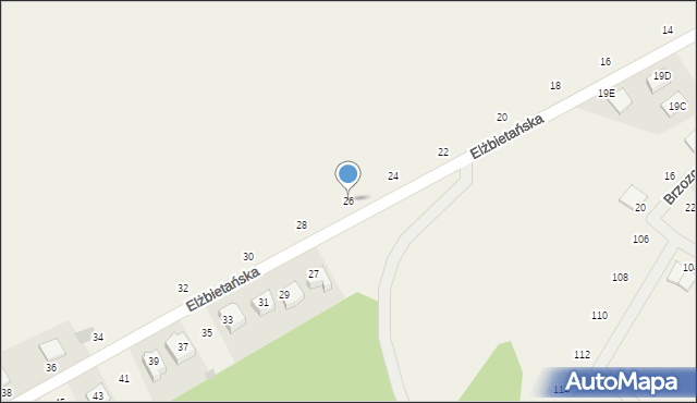Borkowo, Elżbietańska, 26, mapa Borkowo