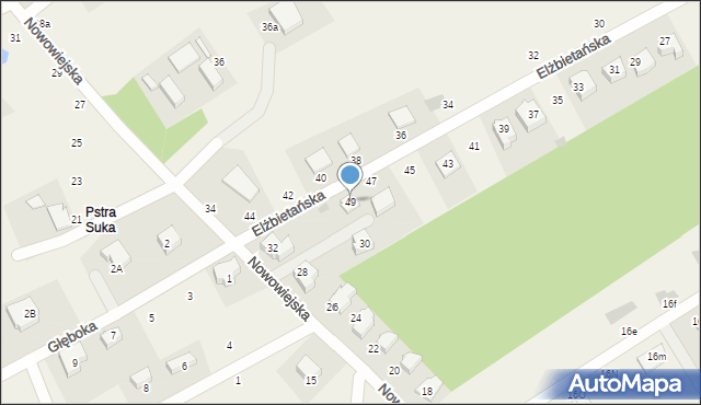 Borkowo, Elżbietańska, 49, mapa Borkowo