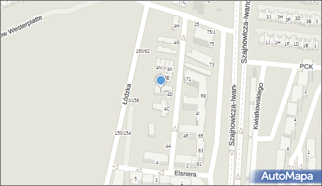 Częstochowa, Elsnera Janusza Witolda, prof., 4da, mapa Częstochowy