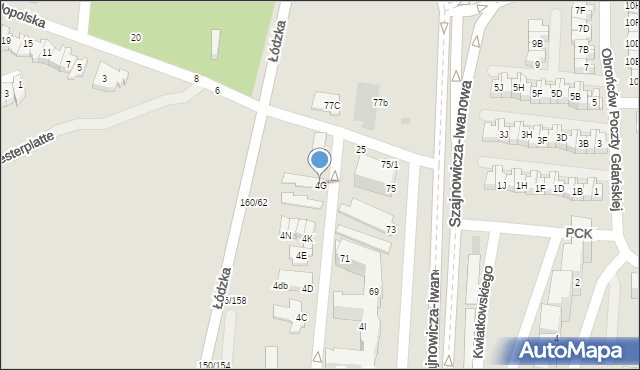 Częstochowa, Elsnera Janusza Witolda, prof., 4G, mapa Częstochowy