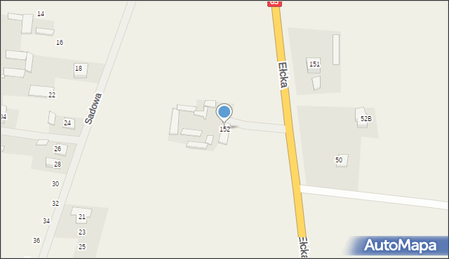 Dobrzyniewo Duże, Ełcka, 152, mapa Dobrzyniewo Duże