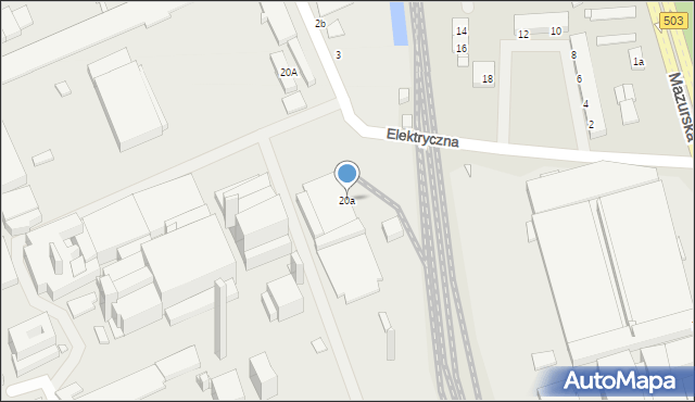 Elbląg, Elektryczna, 20a, mapa Elbląga