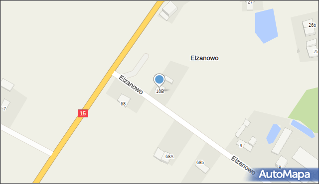 Elzanowo, Elzanowo, 10B, mapa Elzanowo