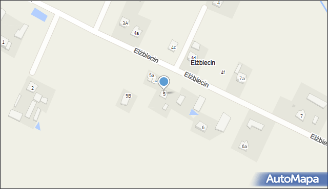 Elżbiecin, Elżbiecin, 5, mapa Elżbiecin