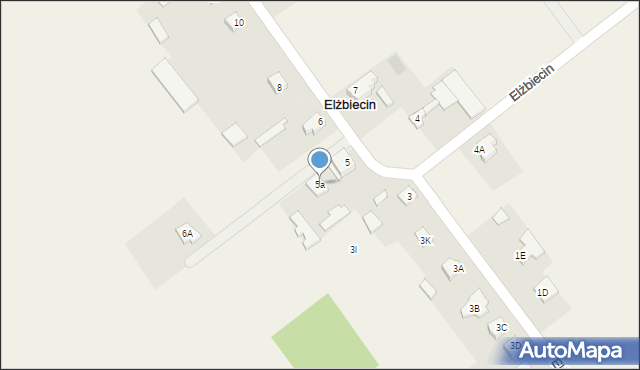 Elżbiecin, Elżbiecin, 5a, mapa Elżbiecin