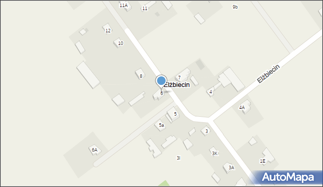 Elżbiecin, Elżbiecin, 6, mapa Elżbiecin