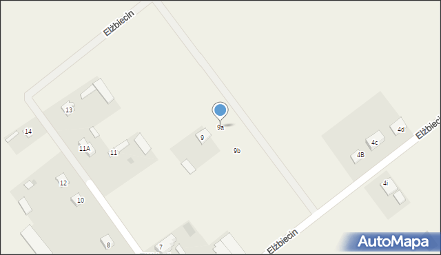 Elżbiecin, Elżbiecin, 9a, mapa Elżbiecin