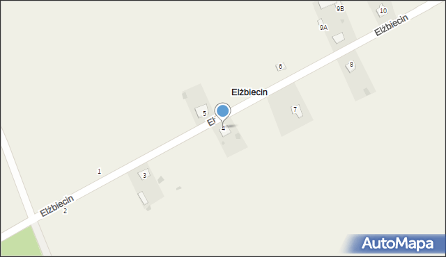 Elżbiecin, Elżbiecin, 4, mapa Elżbiecin