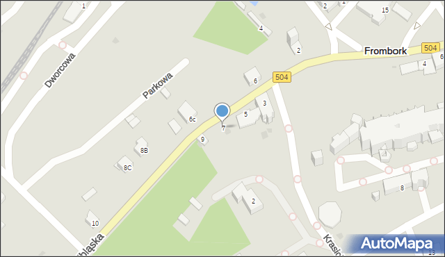 Frombork, Elbląska, 7, mapa Frombork