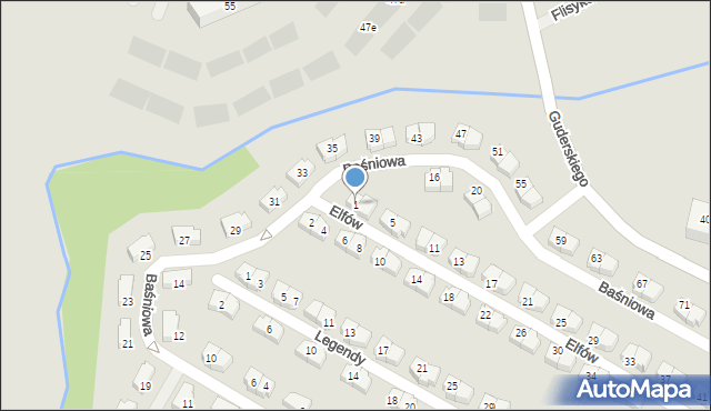 Gdańsk, Elfów, 1, mapa Gdańska