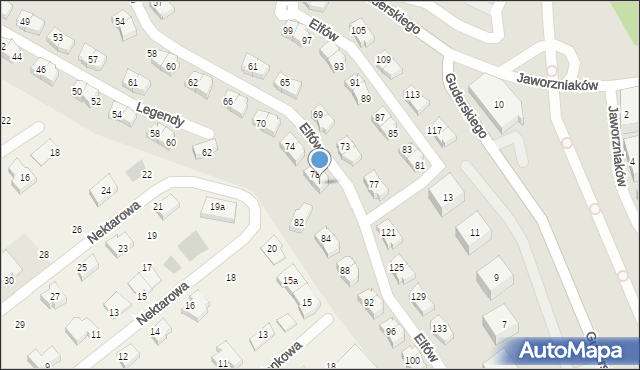 Gdańsk, Elfów, 80, mapa Gdańska