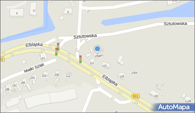 Gdańsk, Elbląska, 101A, mapa Gdańska