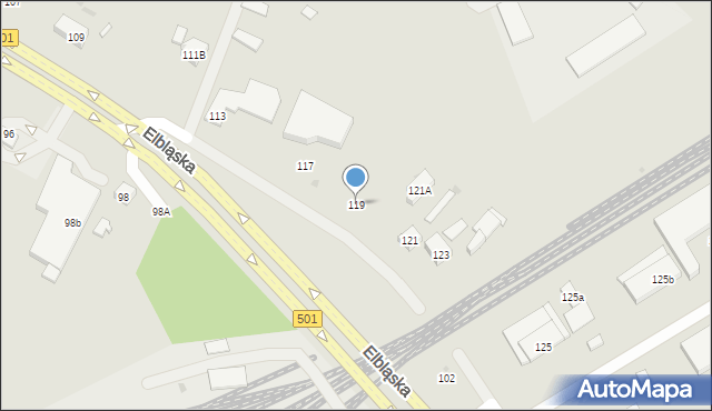 Gdańsk, Elbląska, 119, mapa Gdańska