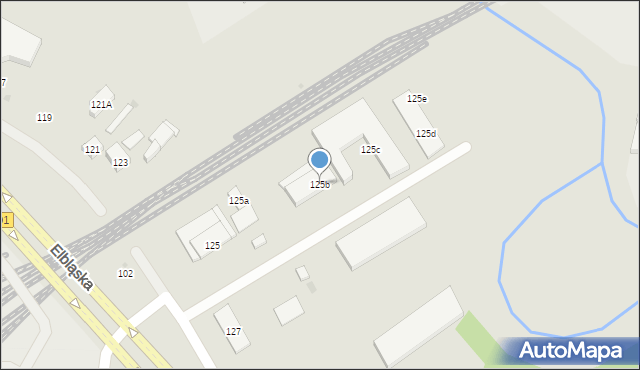 Gdańsk, Elbląska, 125b, mapa Gdańska