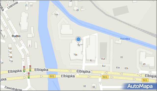 Gdańsk, Elbląska, 79, mapa Gdańska