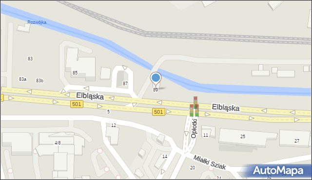 Gdańsk, Elbląska, 89, mapa Gdańska