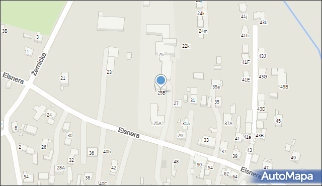 Gliwice, Elsnera Józefa, 25B, mapa Gliwic