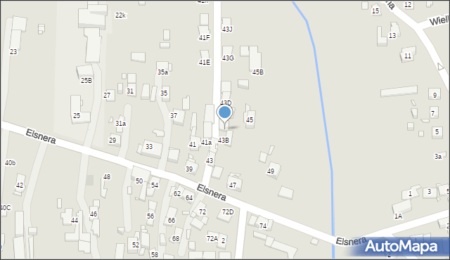 Gliwice, Elsnera Józefa, 43C, mapa Gliwic