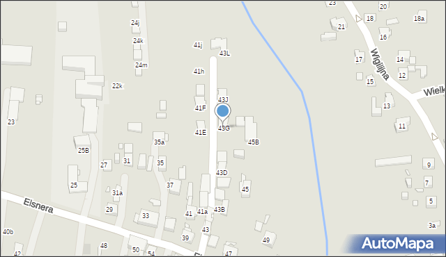 Gliwice, Elsnera Józefa, 43G, mapa Gliwic