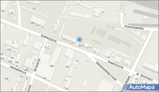 Głogów, Elektryczna, 16, mapa Głogów