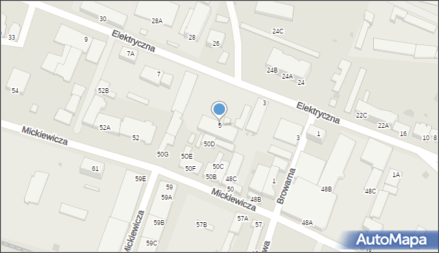 Głogów, Elektryczna, 5, mapa Głogów