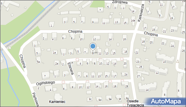 Głuchołazy, Elsnera, 9, mapa Głuchołazy