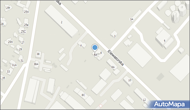 Grajewo, Elewatorska, 6A, mapa Grajewo