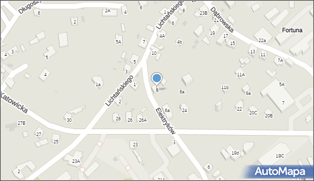 Jaworzno, Elektryków, 8, mapa Jaworzno