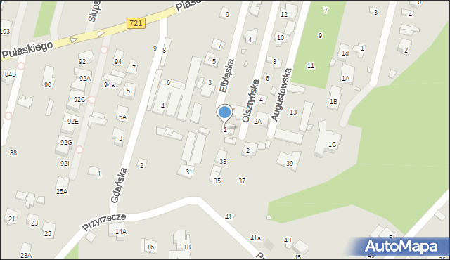 Konstancin-Jeziorna, Elbląska, 1, mapa Konstancin-Jeziorna