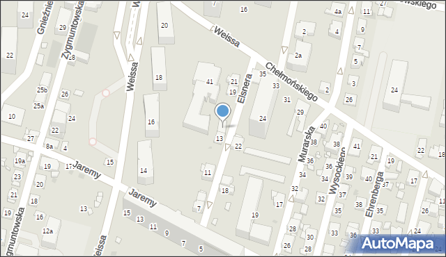 Kraków, Elsnera Józefa, 15, mapa Krakowa